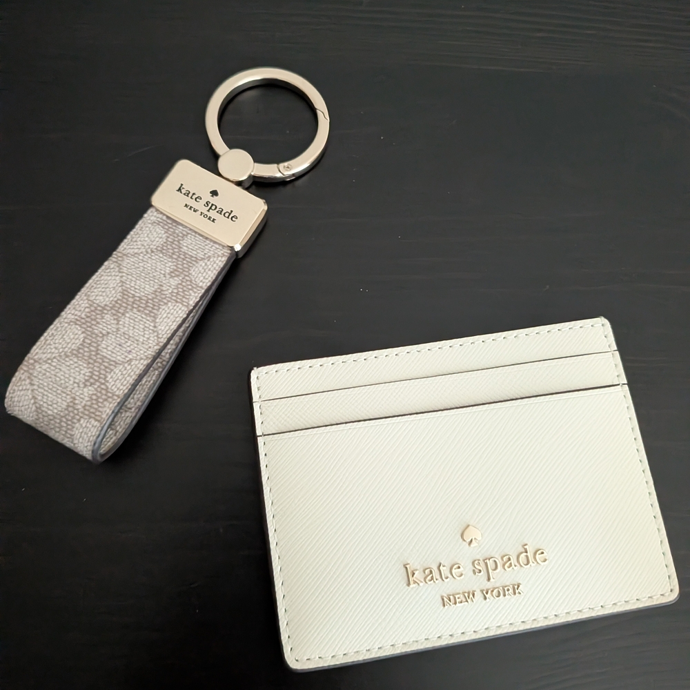 Kate Spade Ivory Card Holder and Keychain